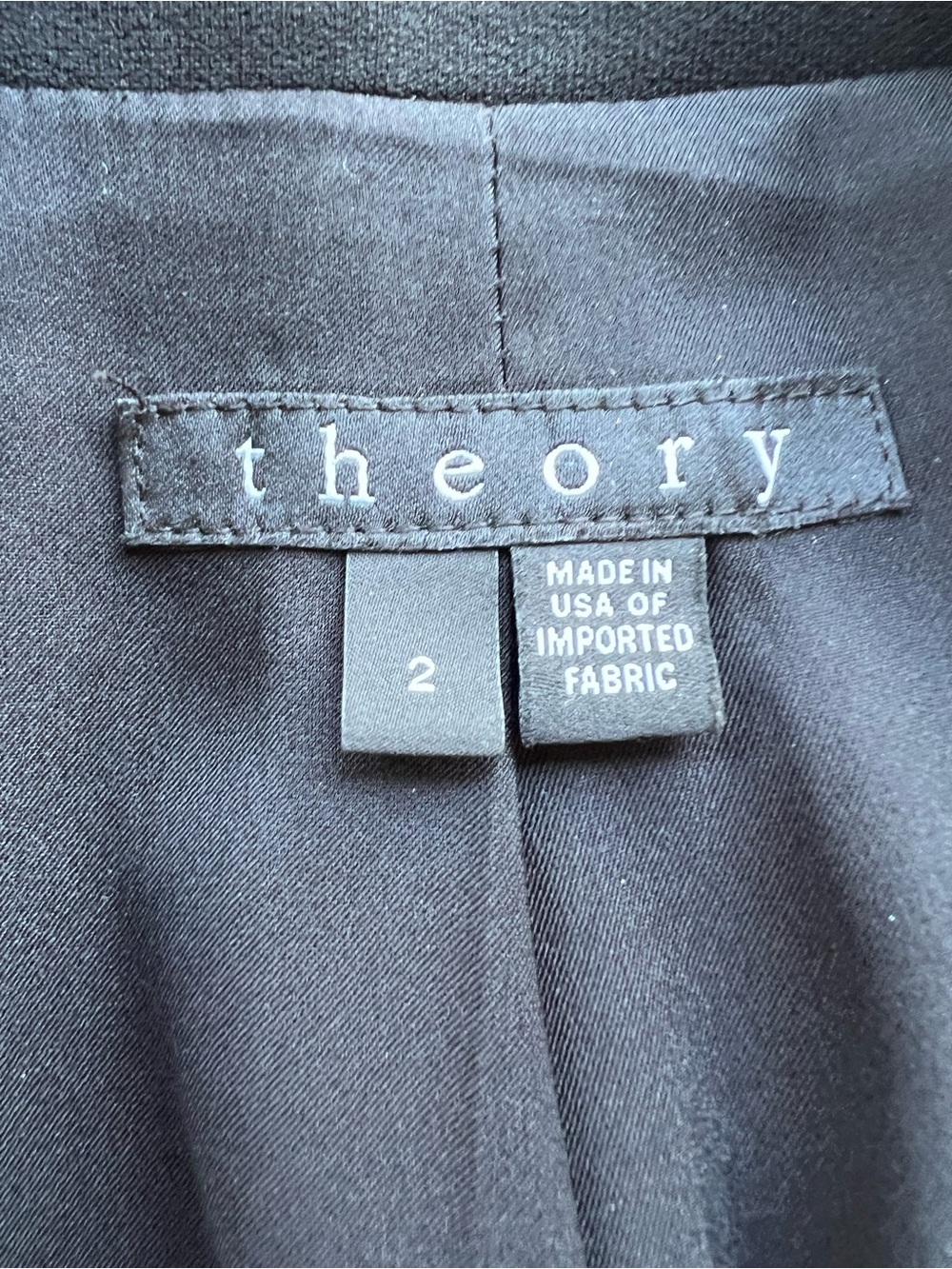 Theory Black Crepe Blazer Size 2 One Button Tailored Jacket Career Classic - Picture 2 of 7